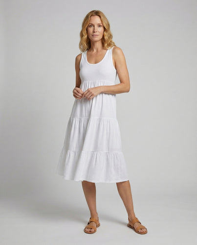 Damen ärmelloses Stufen-Longdress mit Empire-Taille