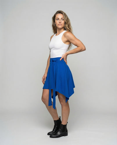 Damen drapierter Zipfelsaumrock mit Bindeband