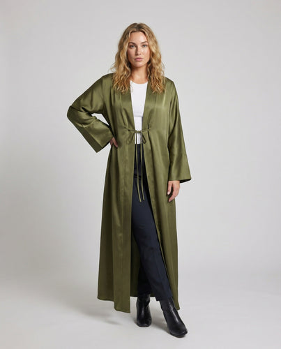 Damen elegantes Kaftan-Maxikleid aus Satin