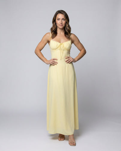 Damen fließendes Satin-Bustier-Maxikleid