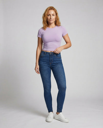 Damen kurzgeschnittenes elastisches Jerseytop