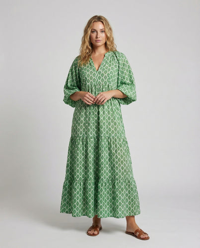 Damen luftiges Maxikleid mit Fledermausärmeln