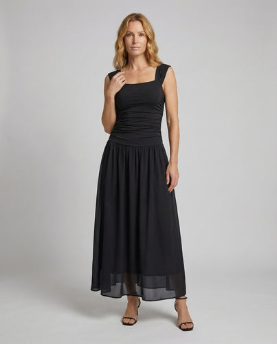 Damen Maxikleid mit geraffter Miederpartie
