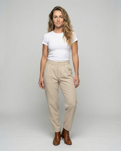 Damen Bundfaltenhose mit geradem Bein