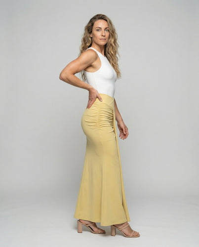 Damen drapierter Maxirock mit Wickeltaille