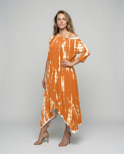 Damen Einschulter-Maxikleid mit Zipfelsaum