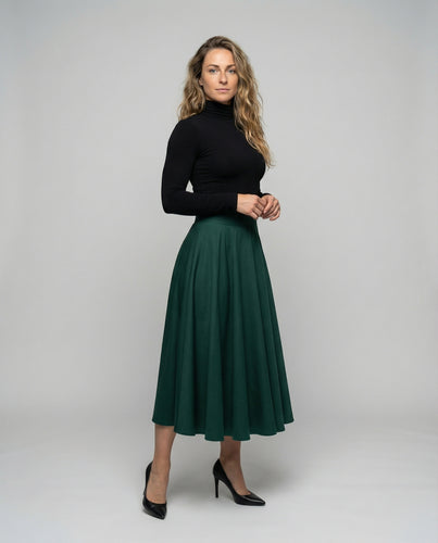 Damen schwingender Midirock mit Rückenschleife