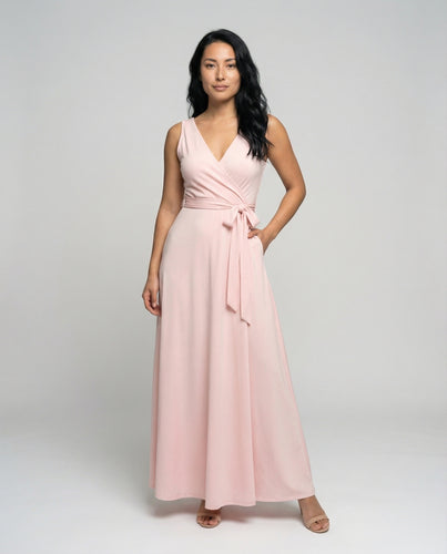 Damen Gala-Maxikleid mit Wickelfront