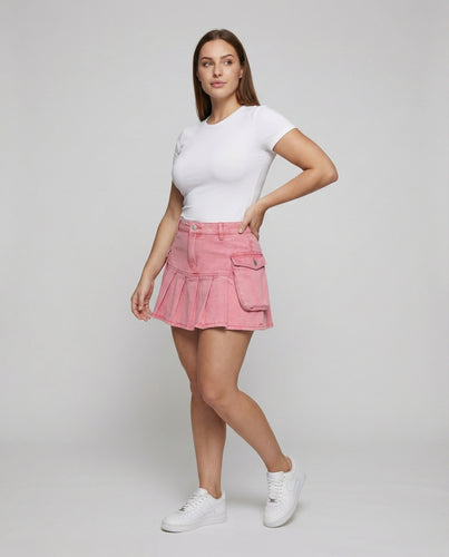 Damen kurzer Falten-Minirock im Cargo-Look