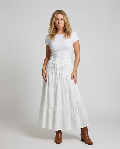 Damen Maxi-Lagenrock mit voluminösen Stufen