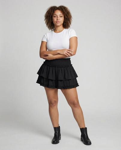 Damen mehrlagiger Volant-Minirock mit Innenshort
