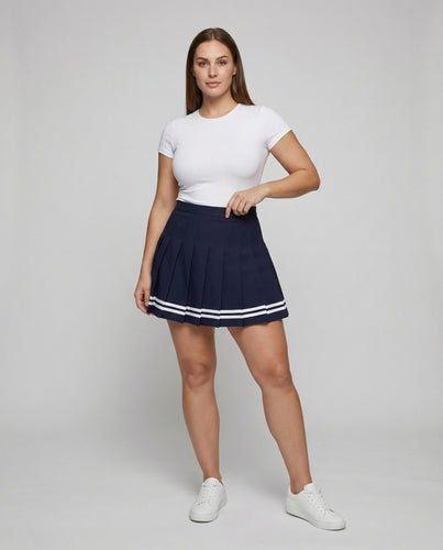 Damen kurzer Faltenrock im Collegestyle