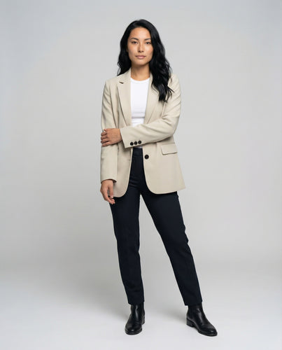 Damen asymmetrischer Longblazer mit Rückenschlitz