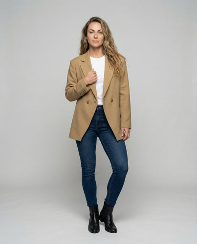 Damen eleganter Blazer-Mantel mit asymmetrischer Front