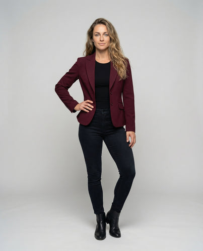 Damen figurbetonter Business-Blazer mit Schößchen
