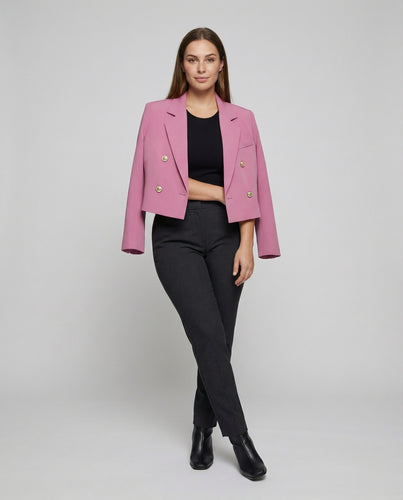 Damen kurz geschnittener Doppelreiher-Blazer