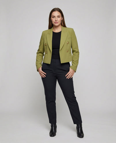 Damen doppelreihiger Blazer mit betonter Schulter