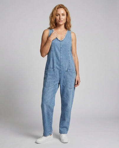 Damen Moderne Baggy Jeans-Overall