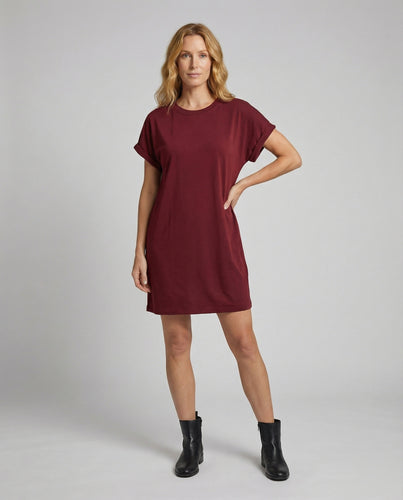 Damen Softe Baumwolle T-Shirt-Kleid