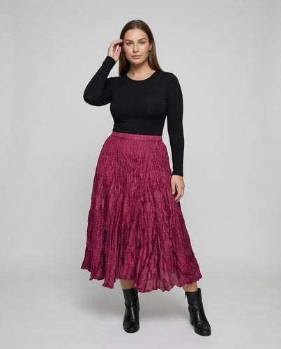 Damen Stilbewusste Knitteroptik Maxirock