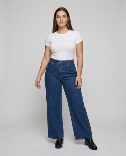 Damen Retro Palazzo Jeanshose
