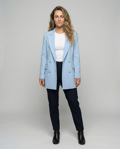 Damen Klassische Verlängerte Doppelreiher-Blazer