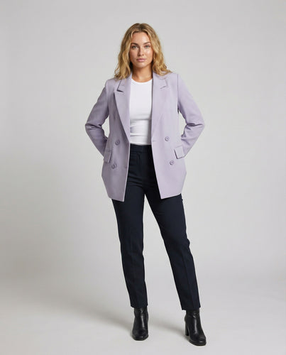 Damen Lässige Breites-Revers Midiblazer