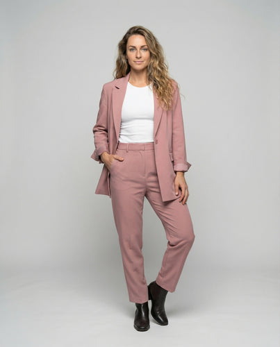 Damen Lockere Weites-Bein Blazer-Hosen-Set