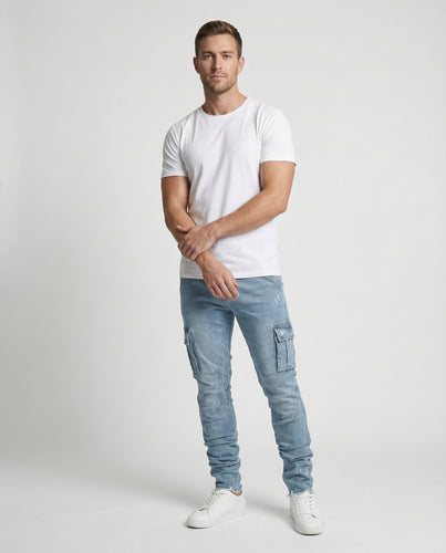 Herren Multifunktionale Baumwollstretch Cargo-Jeans