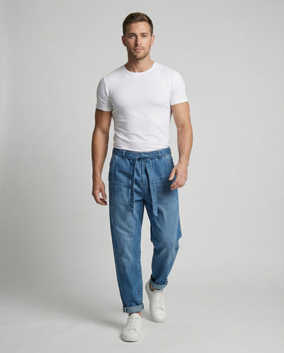 Herren Urbane Komfortbund Denim-Slouch-Pant
