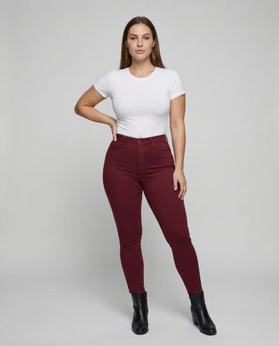Damen elastische Jeggings im Denim-Look