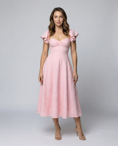 Damen Midikleid mit Jacquard-Tellerrock