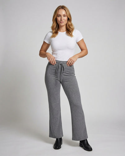 Damen weiche Palazzohose mit weitem Bein