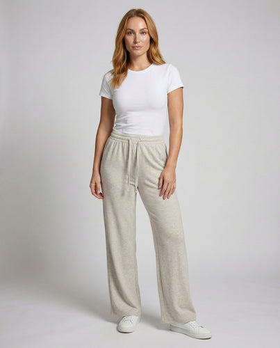 Damen weite Jersey-Palazzohose mit Kordel