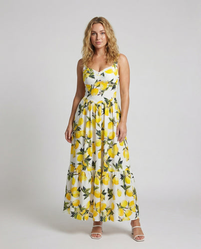 Damen sommerliches Maxikleid mit Volantrock