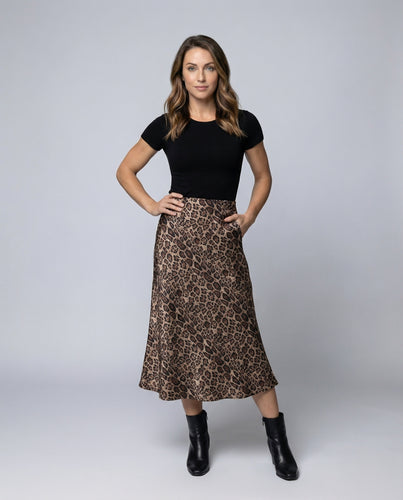 Damen Wilde Leopardenmuster Midirock