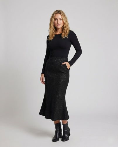 Damen Zeitlose Tweed Midirock