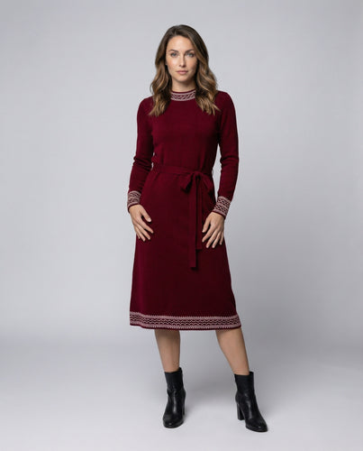 Damen Wärmende Thermofütterung Strickkleid