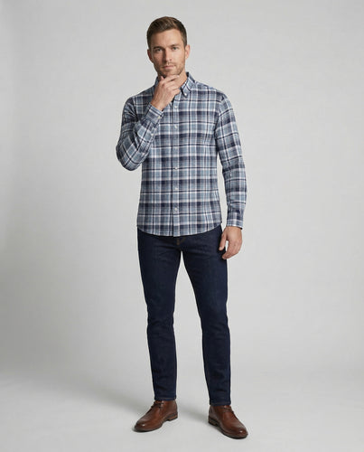 Herren Klassische Button-Down Flanellhemd
