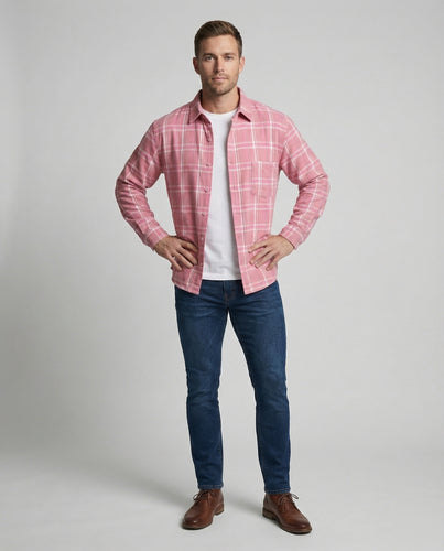 Herren Lockere Kariert Flanellhemd