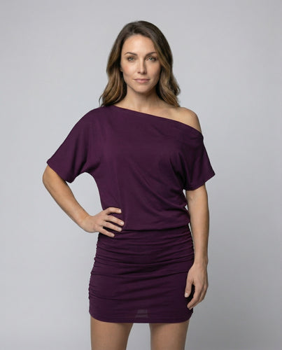 Damen Schicke Taillenbetonte-Raffung Minikleid