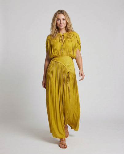 Damen Kunstvolle Taillendrapierung Maxikleid