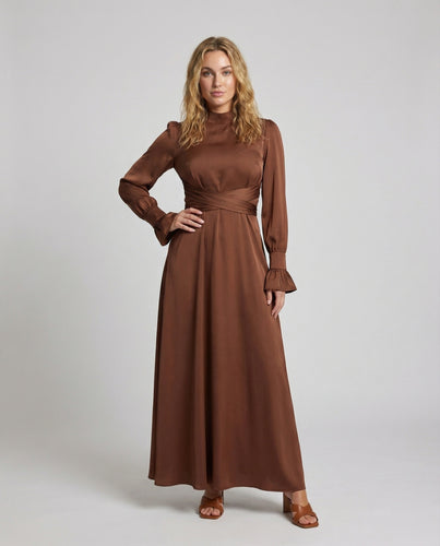 Damen Anmutige Wickeldrapierung Maxikleid