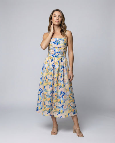 Damen Fließende Spaghettiträger Midikleid