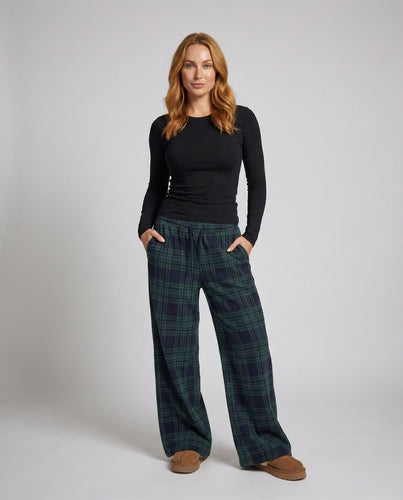 Damen Karierte Tunnelzugbund Lounge-Hose