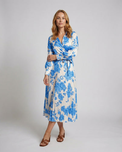 Damen Luftige Bindegürtel Maxi-Wickelkleid