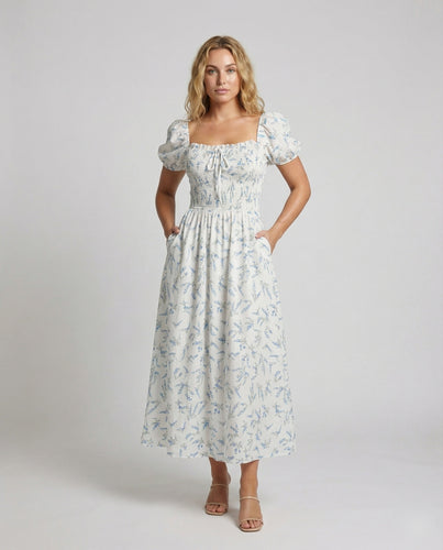 Damen Praktische Smokoberteil Maxikleid