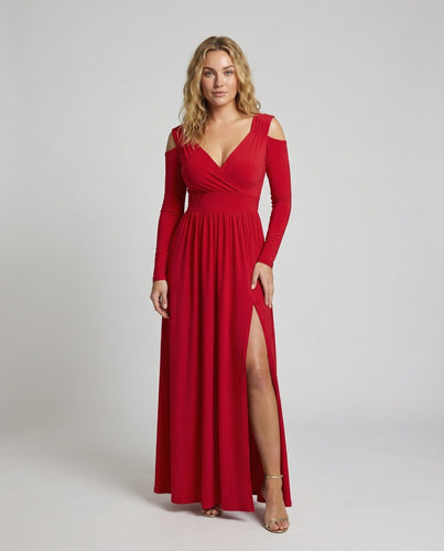 Damen Modische Taillierte-Drapierung Maxikleid