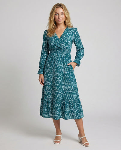 Damen Fließende Unterbrustnaht Midikleid