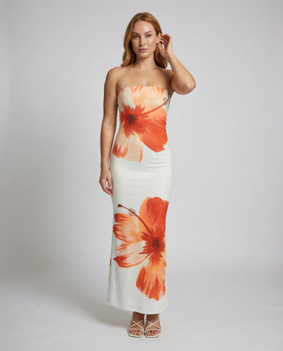 Damen Florale Röhrenform Satin-Trägermaxikleid
